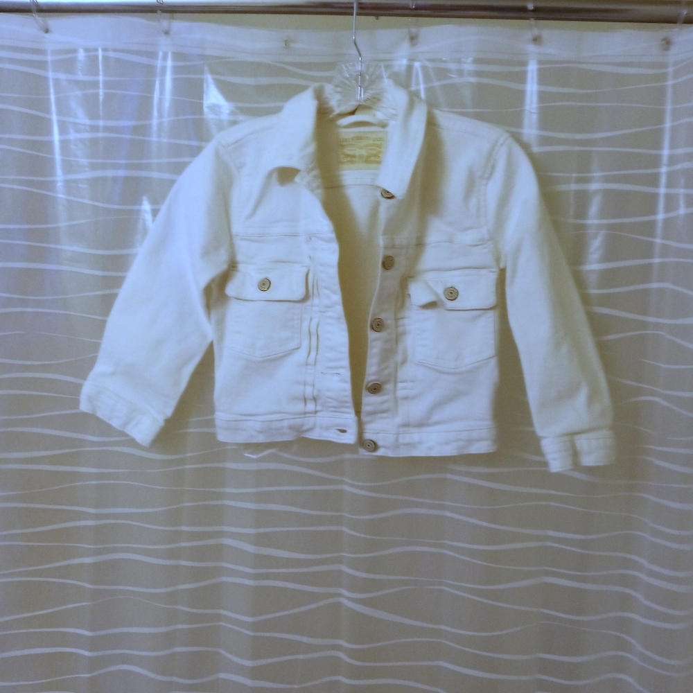 Let's cropped jean jacket xs off white
